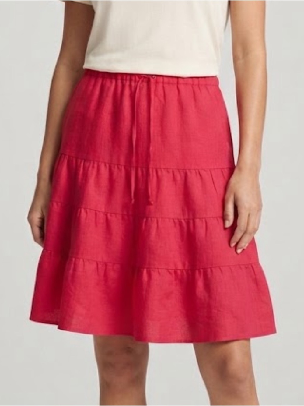 J Crew Linen Drawstring Skirt
